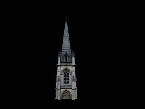 Gothic Cathedral Tower Model Design 3 - 3D Print Model 3D Print Model
