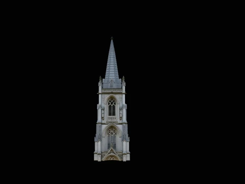Gothic Cathedral Tower Model Design 4 - 3D Print Model 3D Print Model