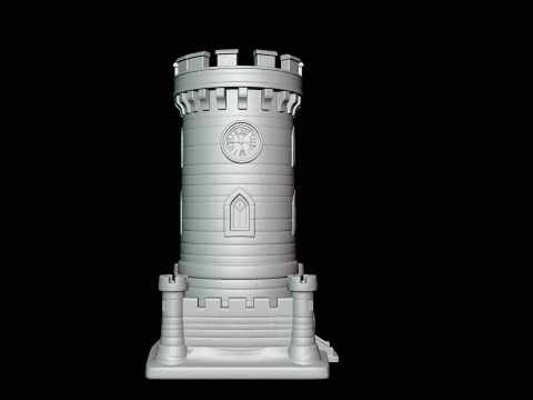 Medieval Clock Tower Model Design 3 - 3D Print Model 3D Print Model