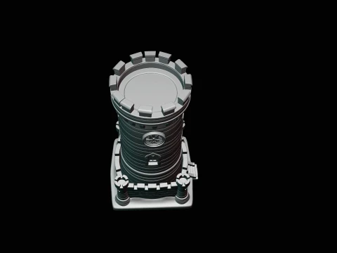 Medieval Clock Tower Model Design 3 - 3D Print Model 3D Print Model