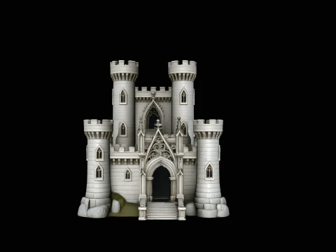 Fantasy Castle Model Design 2 - 3D Print Model Model do druku 3D