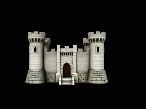 Medieval Castle Gate Model Design 8 - 3D Print Model 3D Baskı Modeli