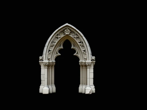 Gothic Arch Doorway Model Design 2 - 3D Print Model Model do druku 3D