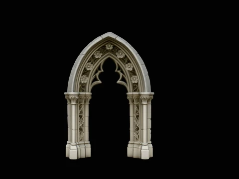 Gothic Arch Doorway Model Design 4 - 3D Print Model Model do druku 3D