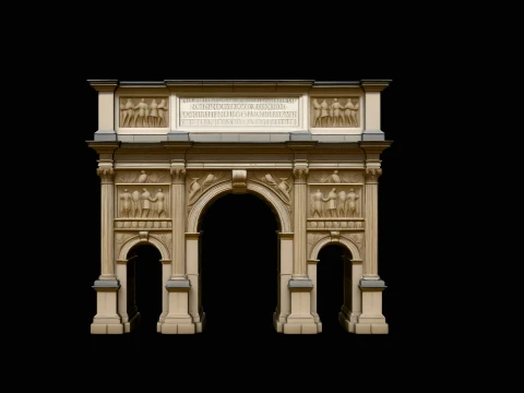 Roman Triumphal Arch Model Design 1 - 3D Print Model Modello di stampa 3D