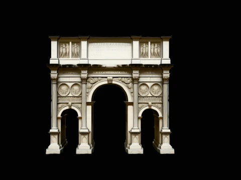 Roman Triumphal Arch Model Design 3 - 3D Print Model 3D Baskı Modeli