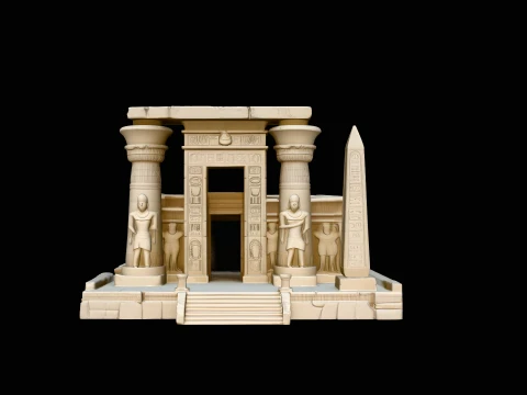 Egyptian Temple Model Design 2 - 3D Print Model 3D Print Model