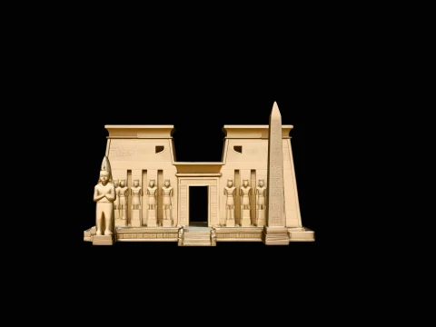 Egyptian Temple Model Design 3 - 3D Print Model 3D Print Model