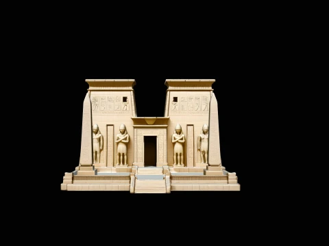 Egyptian Temple Model Design 4 - 3D Print Model 3D Print Model