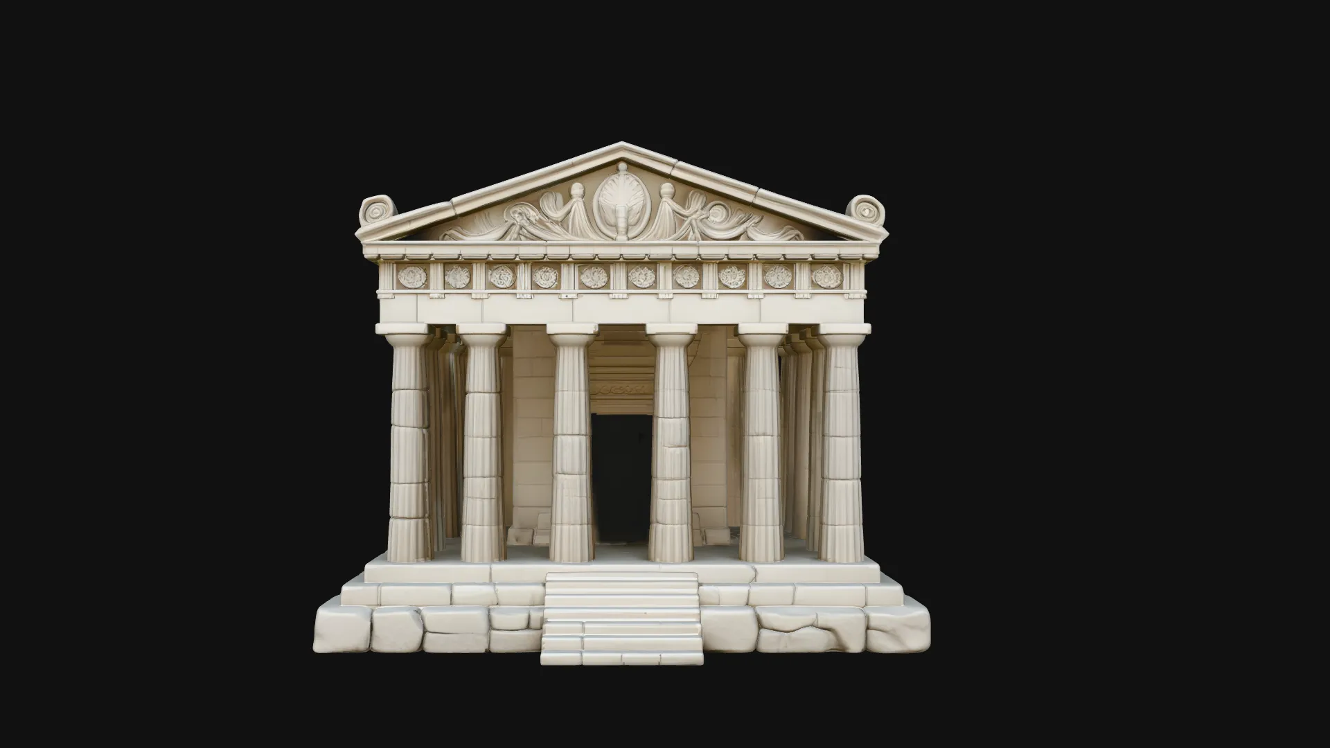 Classical Temple Model Design 6 - 3D Print Model 3D Print Model .c4d .max .obj .3ds .fbx .stl .blend 