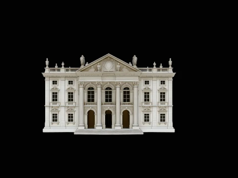 Baroque Palace Facade Model Design 2 - 3D Print Model Modello di stampa 3D