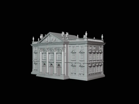 Baroque Palace Facade Model Design 2 - 3D Print Model 3D Print Model