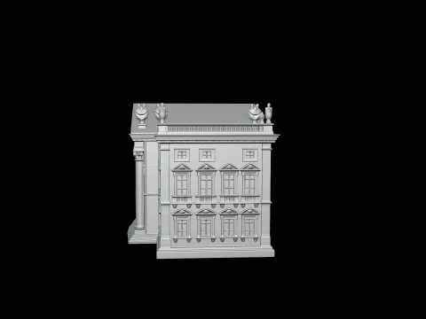 Baroque Palace Facade Model Design 2 - 3D Print Model 3D Print Model