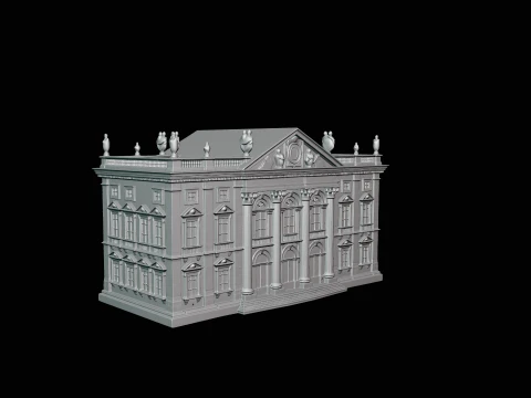 Baroque Palace Facade Model Design 2 - 3D Print Model 3D Print Model