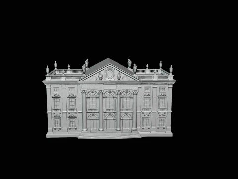Baroque Palace Facade Model Design 2 - 3D Print Model 3D Print Model