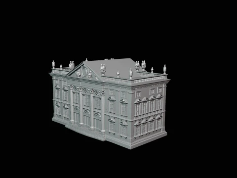 Baroque Palace Facade Model Design 2 - 3D Print Model 3D Print Model