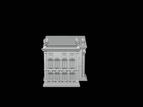 Baroque Palace Facade Model Design 2 - 3D Print Model 3D Print Model