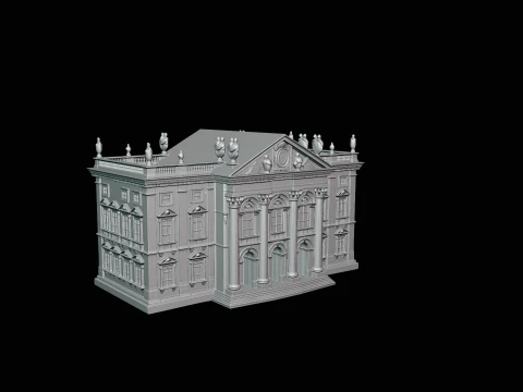 Baroque Palace Facade Model Design 2 - 3D Print Model 3D Print Model