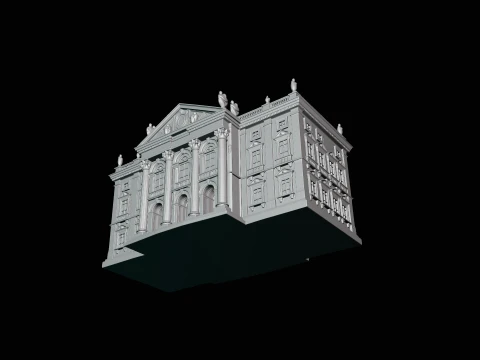 Baroque Palace Facade Model Design 2 - 3D Print Model 3D Print Model