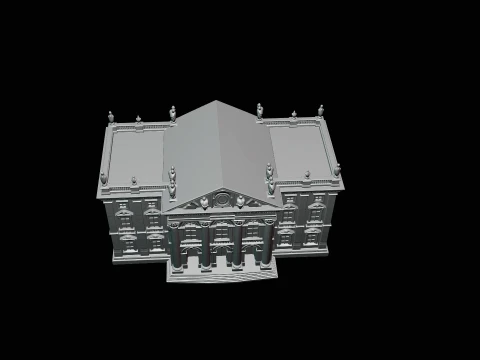 Baroque Palace Facade Model Design 2 - 3D Print Model 3D Print Model