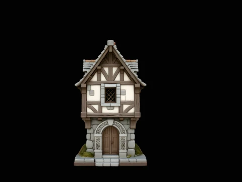Medieval Tavern House Model Design 1 - 3D Print Model 3D Print Model