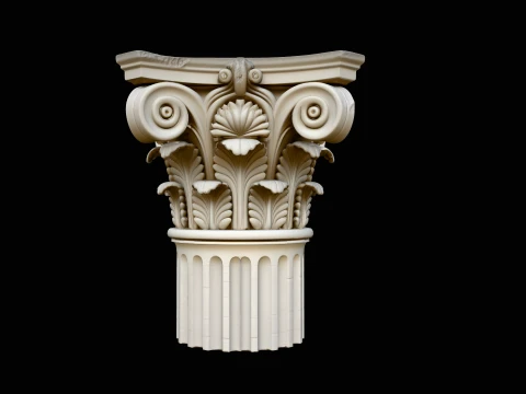Corinthian Column Capital Model Design 7 - 3D Print Model 3D Baskı Modeli