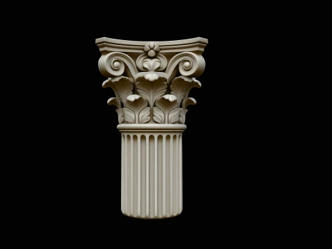 Corinthian Column Capital Model Design 12 - 3D Print Model Modèles 3D en vedette