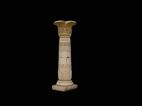 Egyptian Column Model Design 1 - 3D Print Model 3D Baskı Modeli