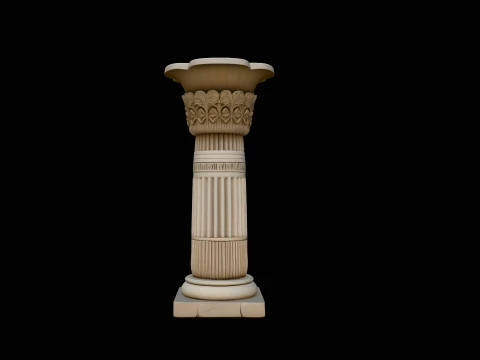 Egyptian Column Model Design 4 - 3D Print Model 3D Baskı Modeli