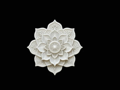 Mandala Lotus Flower Pendant Design 1 - 3D Print Model 3D Print Model