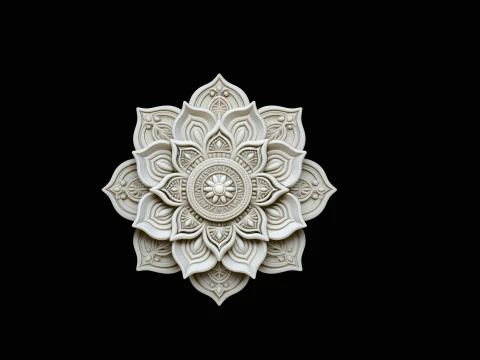 Mandala Lotus Flower Pendant Design 3 - 3D Print Model 3D Print Model