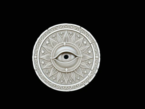 Evil Eye Sun Medallion Pendant Design 1 - 3D Print Model 3D Print Model