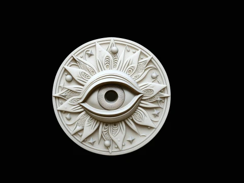 Evil Eye Sun Medallion Pendant Design 2 - 3D Print Model 3D Print Model