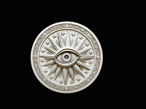 Evil Eye Sun Medallion Pendant Design 3 - 3D Print Model Modèles 3D en vedette