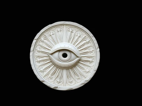 Evil Eye Sun Medallion Pendant Design 4 - 3D Print Model Modèles 3D en vedette