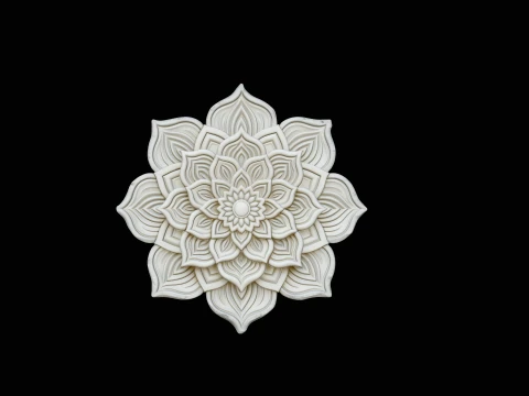 Mandala Lotus Flower Pendant Design 5 - 3D Print Model 3D Print Model