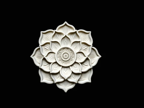 Mandala Lotus Flower Pendant Design 6 - 3D Print Model 3D Print Model