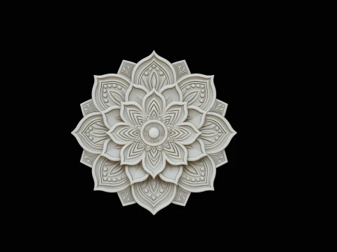 Mandala Lotus Flower Pendant Design 7 - 3D Print Model 3D Print Model