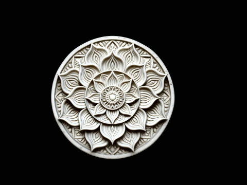 Mandala Lotus Flower Pendant Design 8 - 3D Print Model 3D Print Model