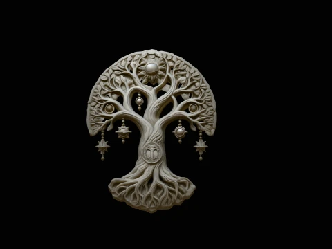 Tree of Life Medallion Pendant Design 3 - 3D Print Model 3D Print Model