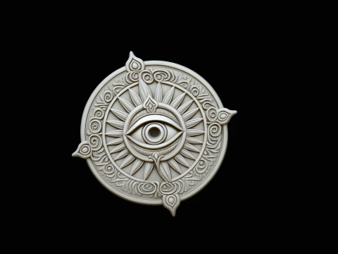 Evil Eye Sun Medallion Pendant Design 7 - 3D Print Model 3D Print Model
