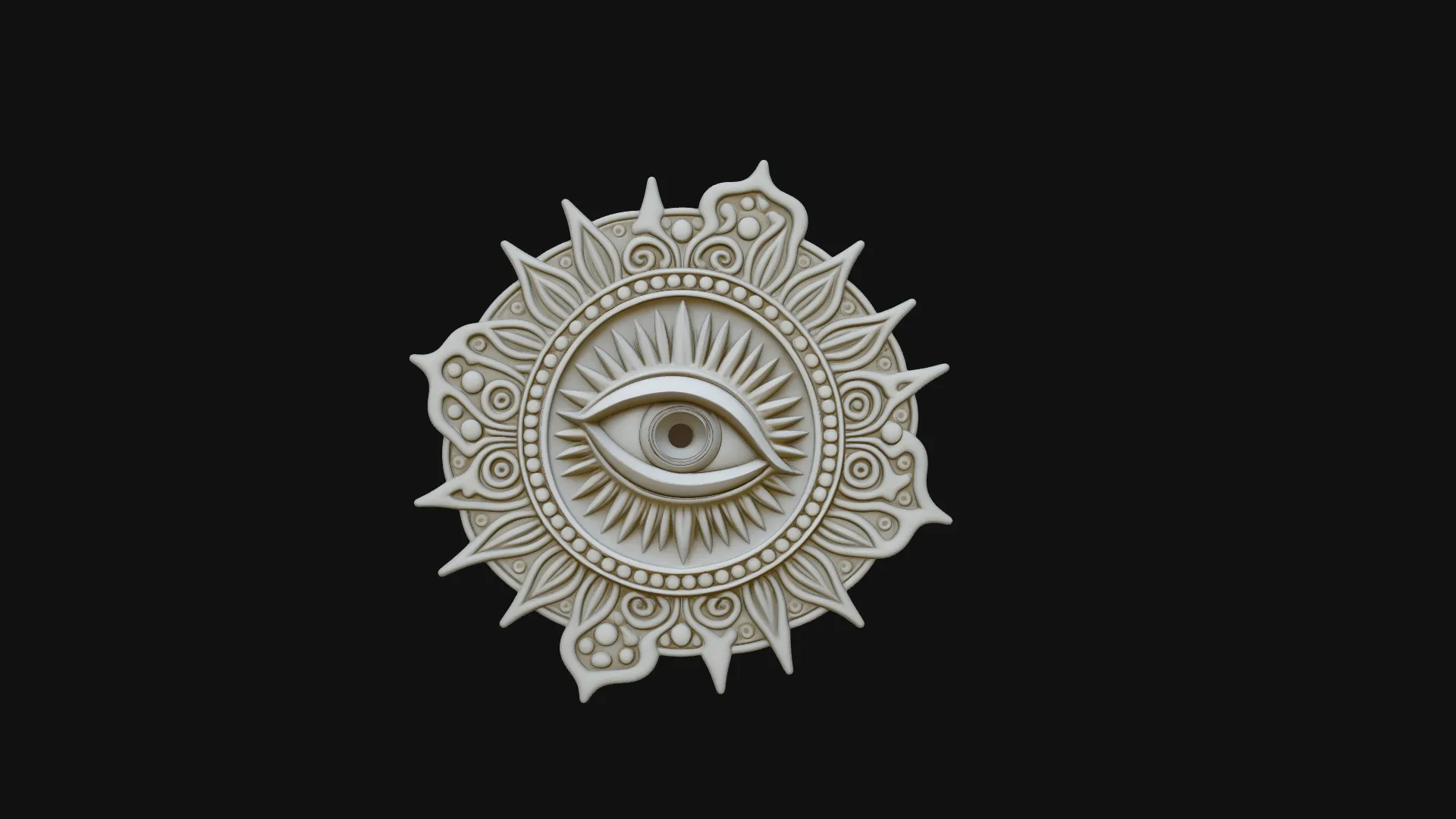 Evil Eye Sun Medallion Pendant Design 8 - 3D Print Model 3D Print Model .c4d .max .obj .3ds .fbx .stl .blend 