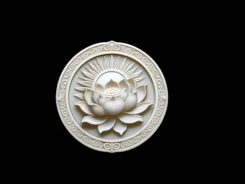 Mandala Lotus Flower Pendant Design 9 - 3D Print Model 3D Print Model