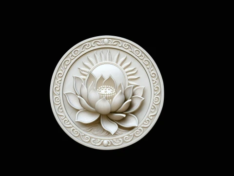 Mandala Lotus Flower Pendant Design 10 - 3D Print Model 3D Print Model