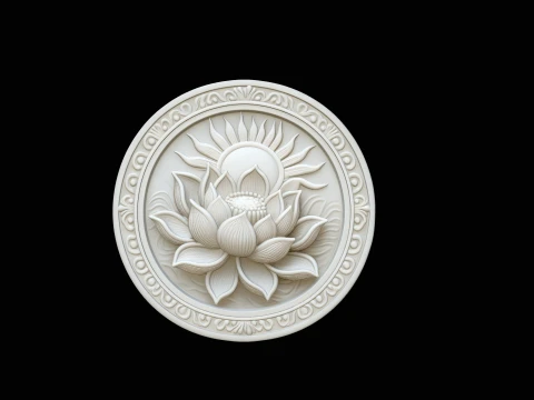 Mandala Lotus Flower Pendant Design 11 - 3D Print Model 3D Принт Модель