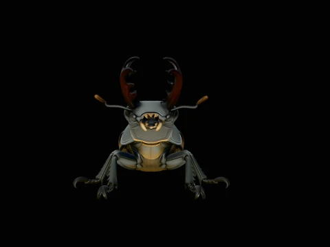 Stag Beetle Statue Design 4 - 3D Print Model 3D Print Model