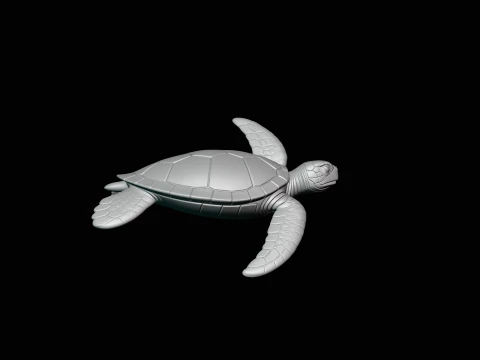 Sea Turtle Statue Design 3 - 3D Print Model 3D Print Model