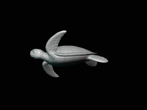 Sea Turtle Statue Design 3 - 3D Print Model 3D Print Model