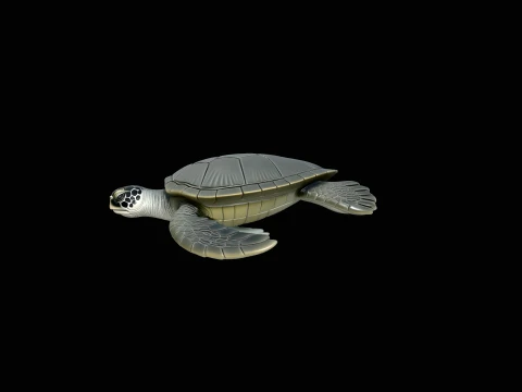 Sea Turtle Statue Design 4 - 3D Print Model Modelo de Impressão 3D