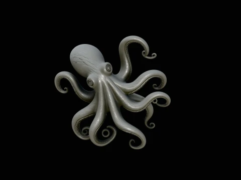 Octopus Statue Design 1 - 3D Print Model 3D Print Model